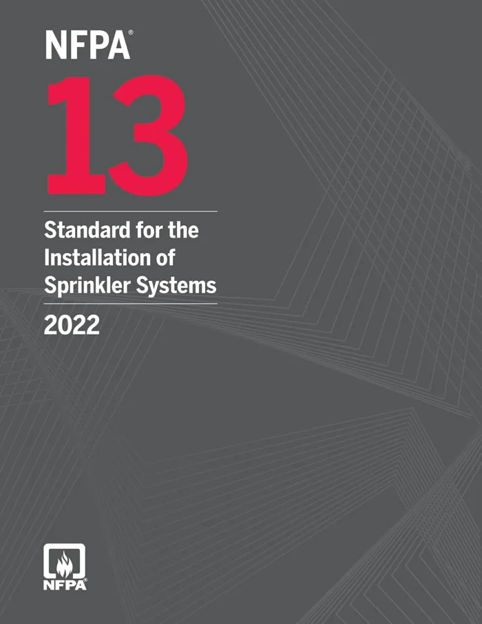 NFPA 13 Standard for the Installation of Sprinkler Systems, 2022 Edition, reference book for fire protection and sprinkler system installation