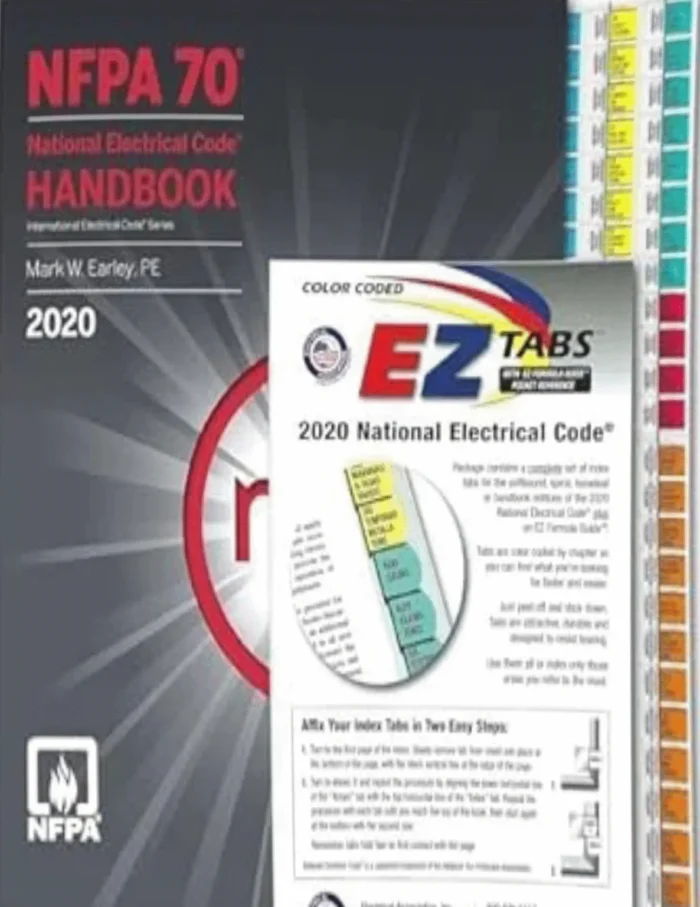 NFPA 70 2020 NEC National Electrical Code Handbook Hardcover with EZ Tabs, comprehensive reference for electrical safety and code compliance