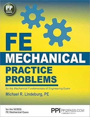 PI FE Mechanical Practice Problems paperback book for engineering exam preparation