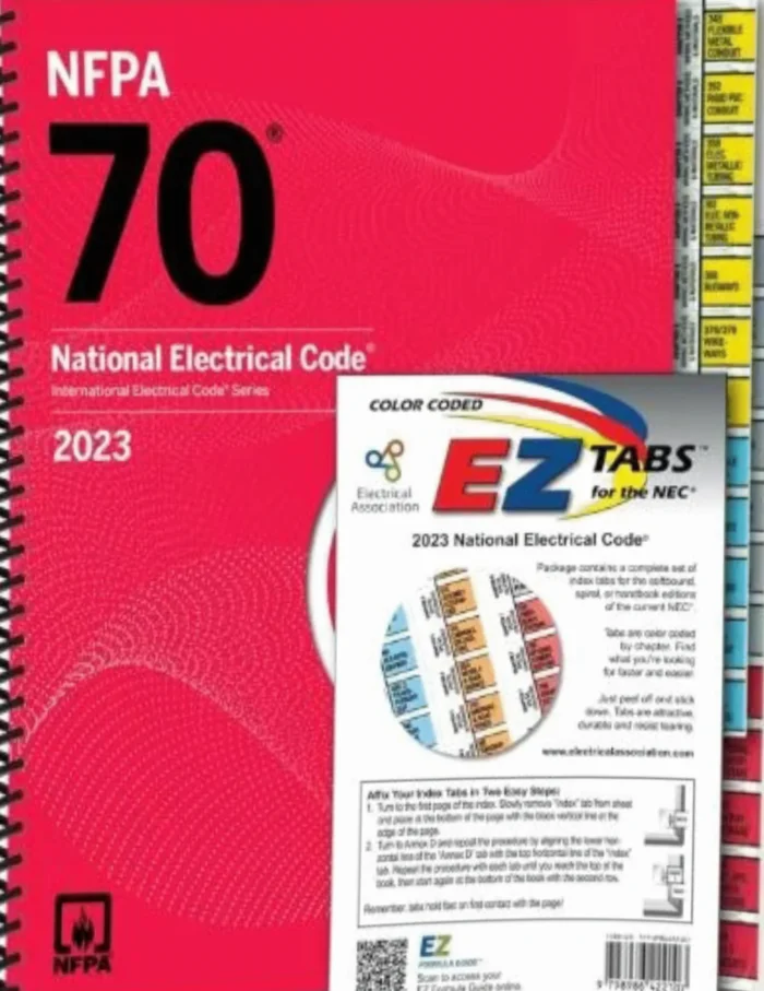 NEC Code National Electrical Code 2023 Edition, Spiral Bound with EZ Index Tab book